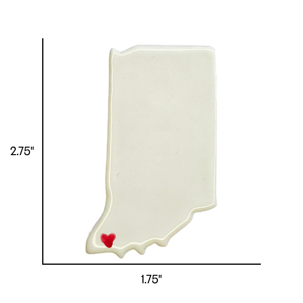Evansville Ceramic Magnet for Fridge - Handmade Indiana State Decor Gift