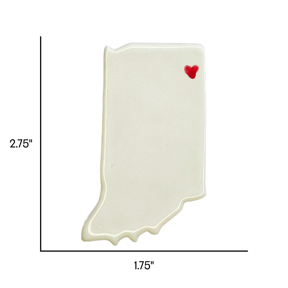 Fort Wayne Ceramic Magnet for Fridge - Handmade Indiana State Decor Gift