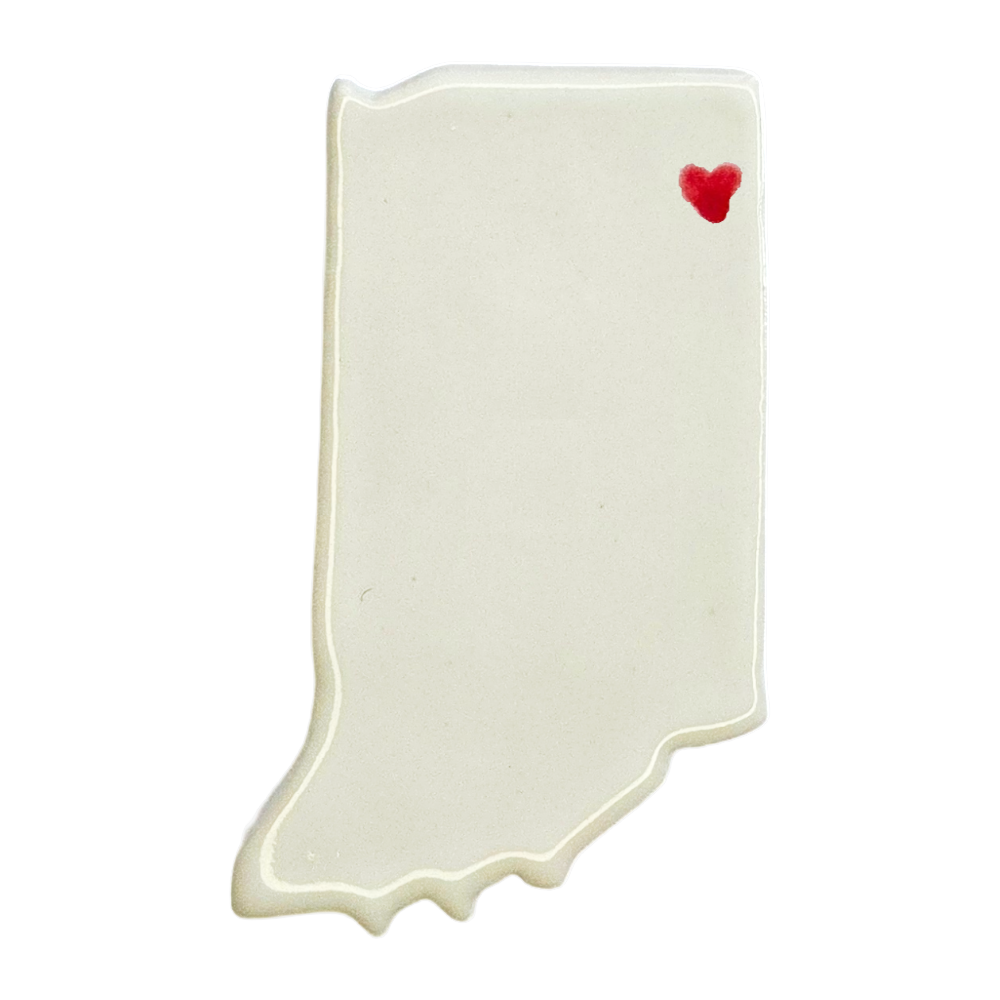 Fort Wayne Ceramic Magnet for Fridge - Handmade Indiana State Decor Gift