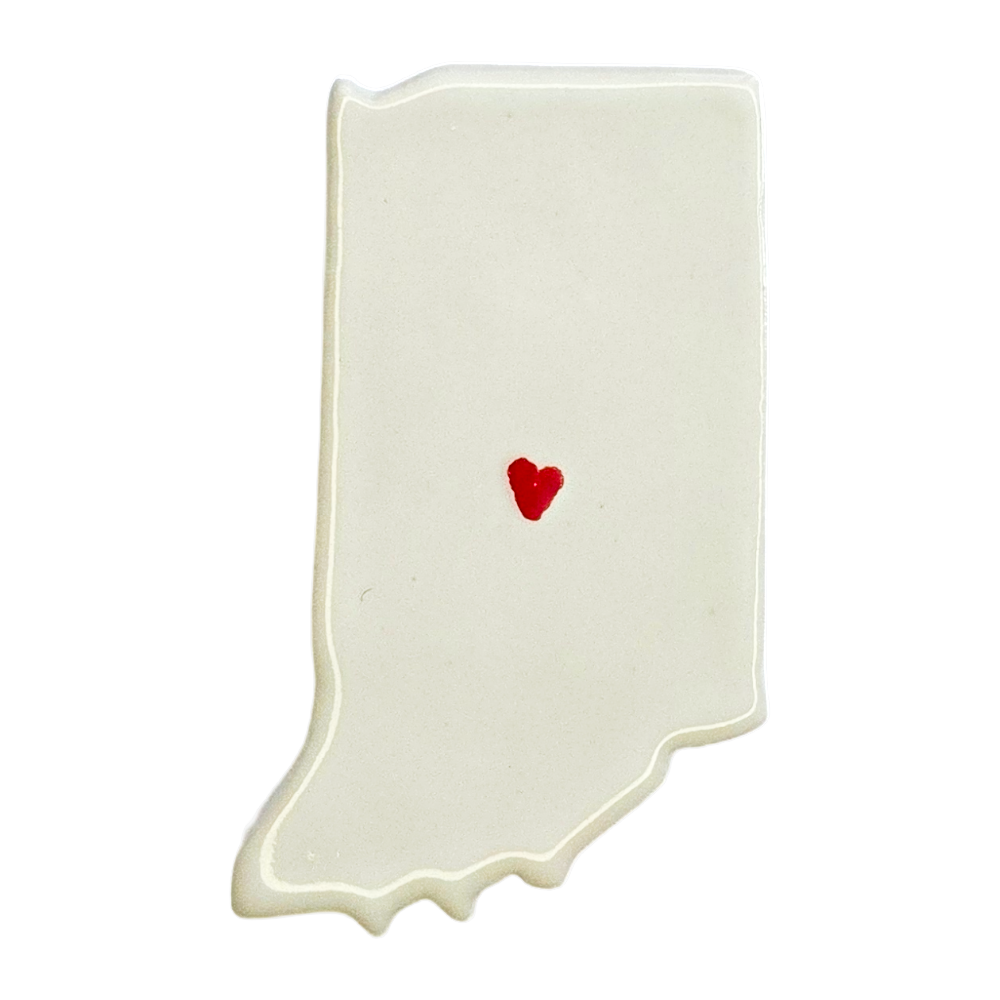 Indiana Custom Ceramic Magnet for Fridge - Handmade Personalized Gift