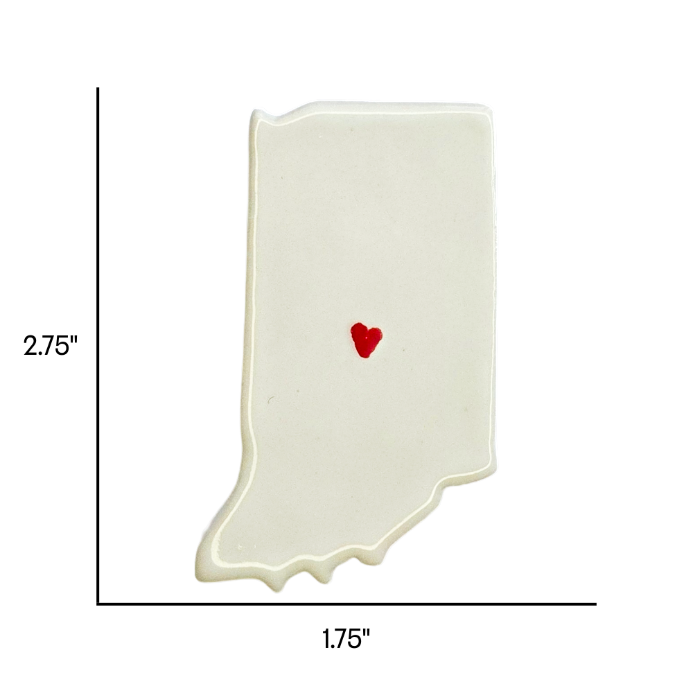 Indiana Custom Ceramic Magnet for Fridge - Handmade Personalized Gift