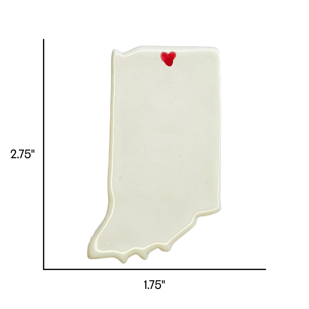 South Bend Ceramic Magnet for Fridge - Handmade Indiana State Decor Gift