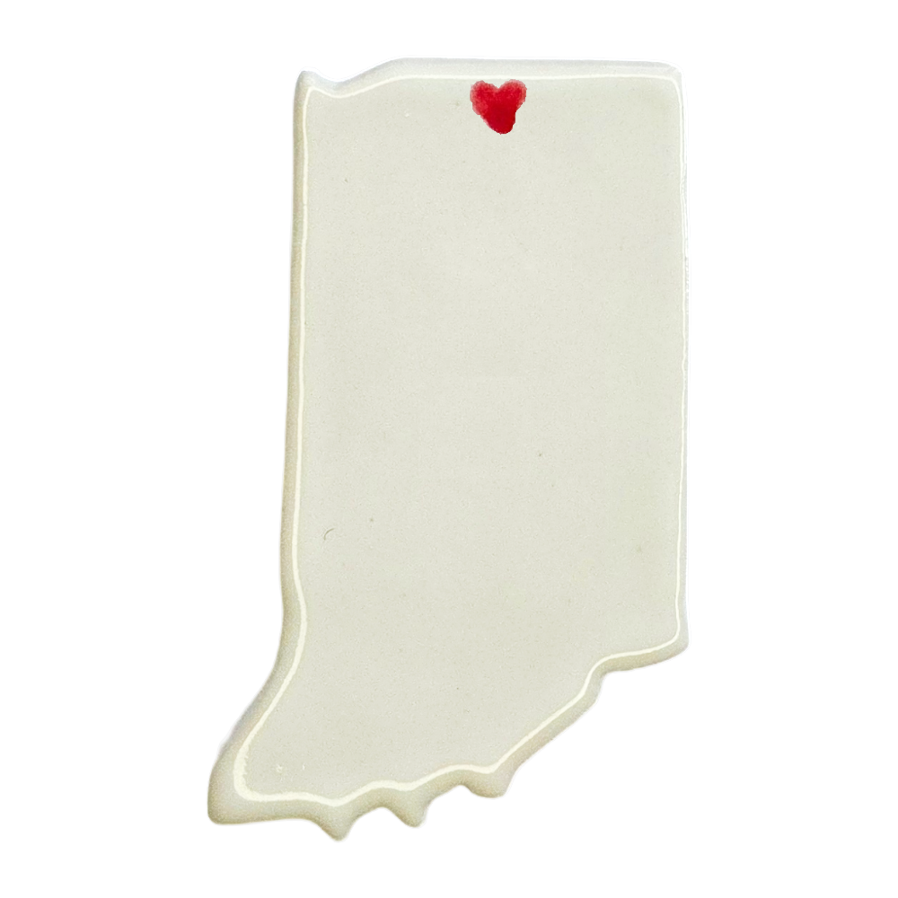 South Bend Ceramic Magnet for Fridge - Handmade Indiana State Decor Gift