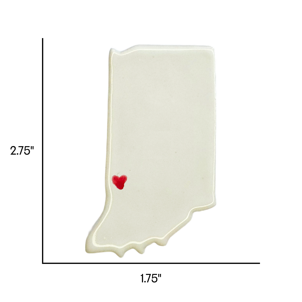 Terre Haute Ceramic Magnet for Fridge - Handmade Indiana State Decor Gift