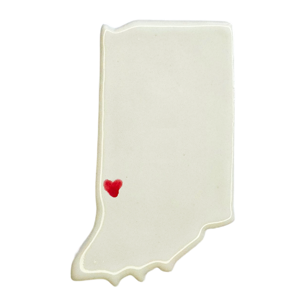 Terre Haute Ceramic Magnet for Fridge - Handmade Indiana State Decor Gift