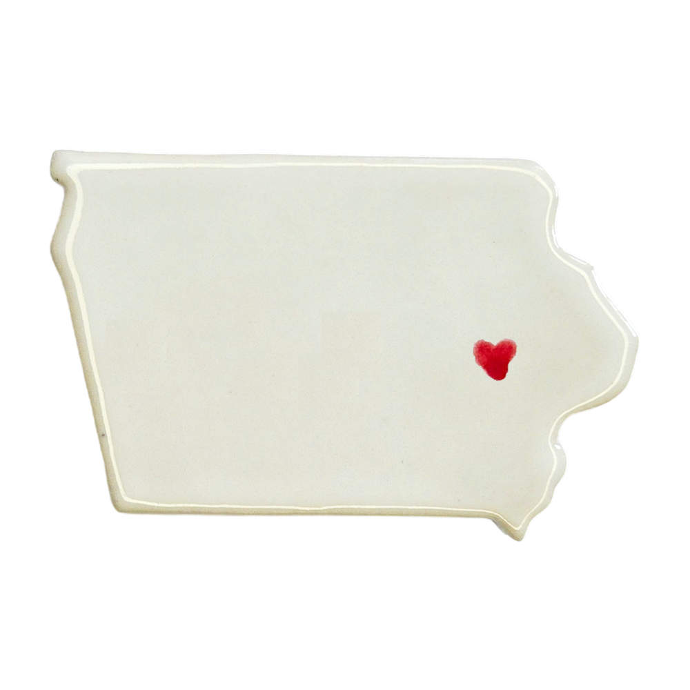 Cedar Rapids Ceramic Magnet for Fridge - Handmade Iowa State Decor Gift