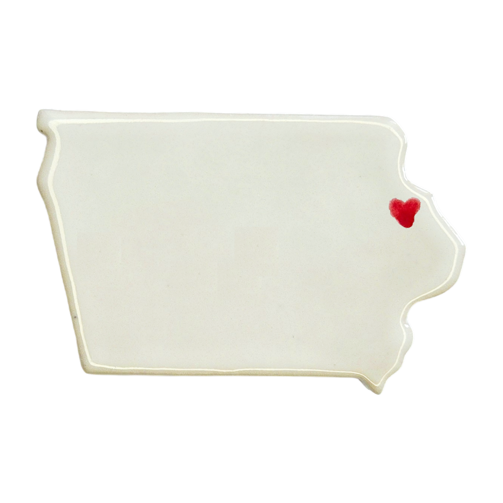 Dubuque Ceramic Magnet for Fridge - Handmade Iowa State Decor Gift
