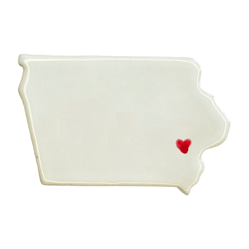Iowa City Ceramic Magnet for Fridge - Handmade Iowa State Decor Gift