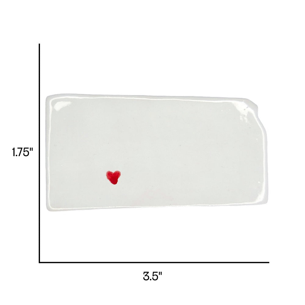 Dodge City Ceramic Magnet - Handmade Kansas Souvenir with Heart Design