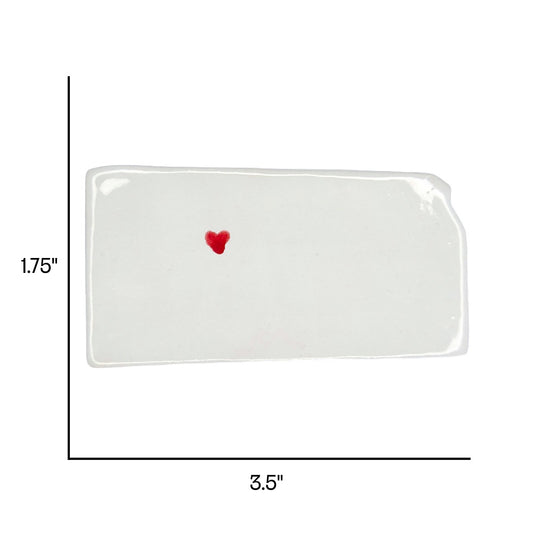 Hays Ceramic Magnet - Handmade Kansas Souvenir with Heart Design