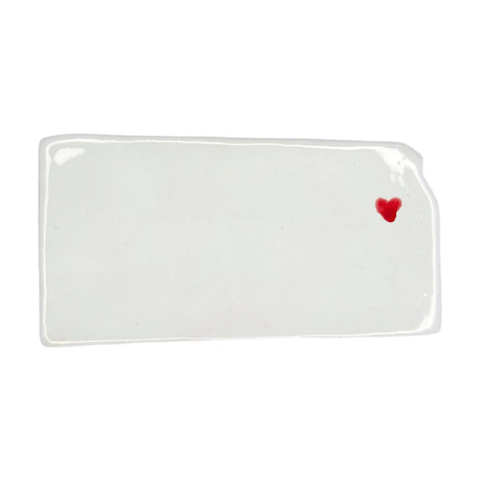 Lawrence Ceramic Magnet - Handmade Kansas Souvenir with Heart Design
