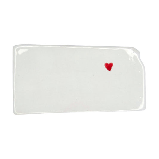 Manhattan Ceramic Magnet - Handmade Kansas Souvenir with Heart Design
