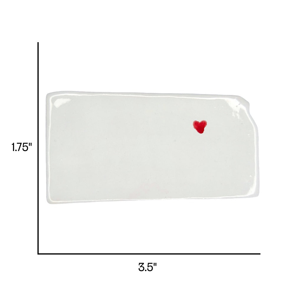 Manhattan Ceramic Magnet - Handmade Kansas Souvenir with Heart Design