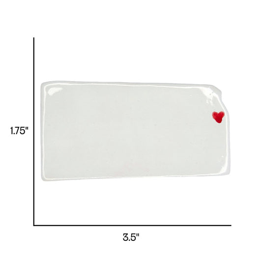 Olathe Ceramic Magnet - Handmade Kansas Souvenir with Heart Design