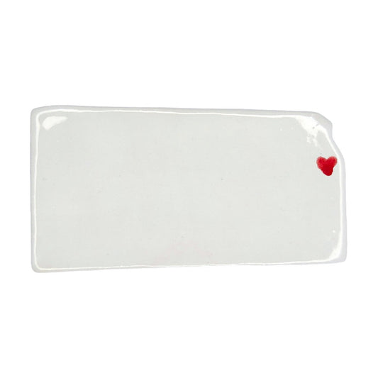 Olathe Ceramic Magnet - Handmade Kansas Souvenir with Heart Design