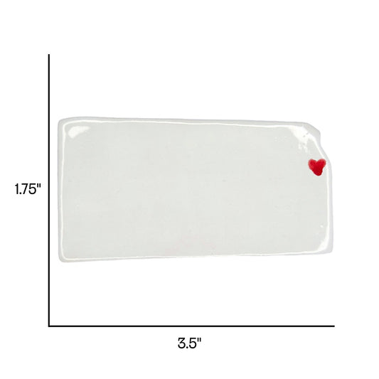 Overland Park Ceramic Magnet - Handmade Kansas Souvenir with Heart Design