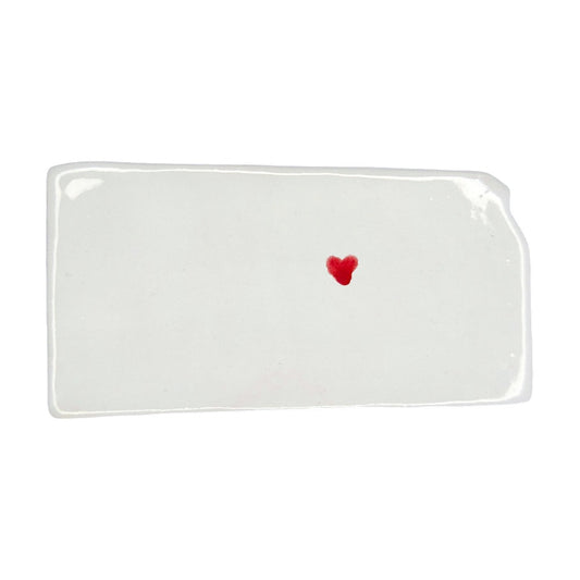 Salina Ceramic Magnet - Handmade Kansas Souvenir with Heart Design
