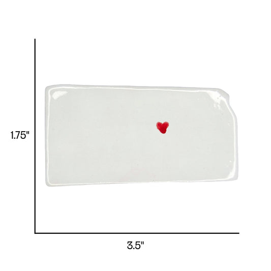 Salina Ceramic Magnet - Handmade Kansas Souvenir with Heart Design