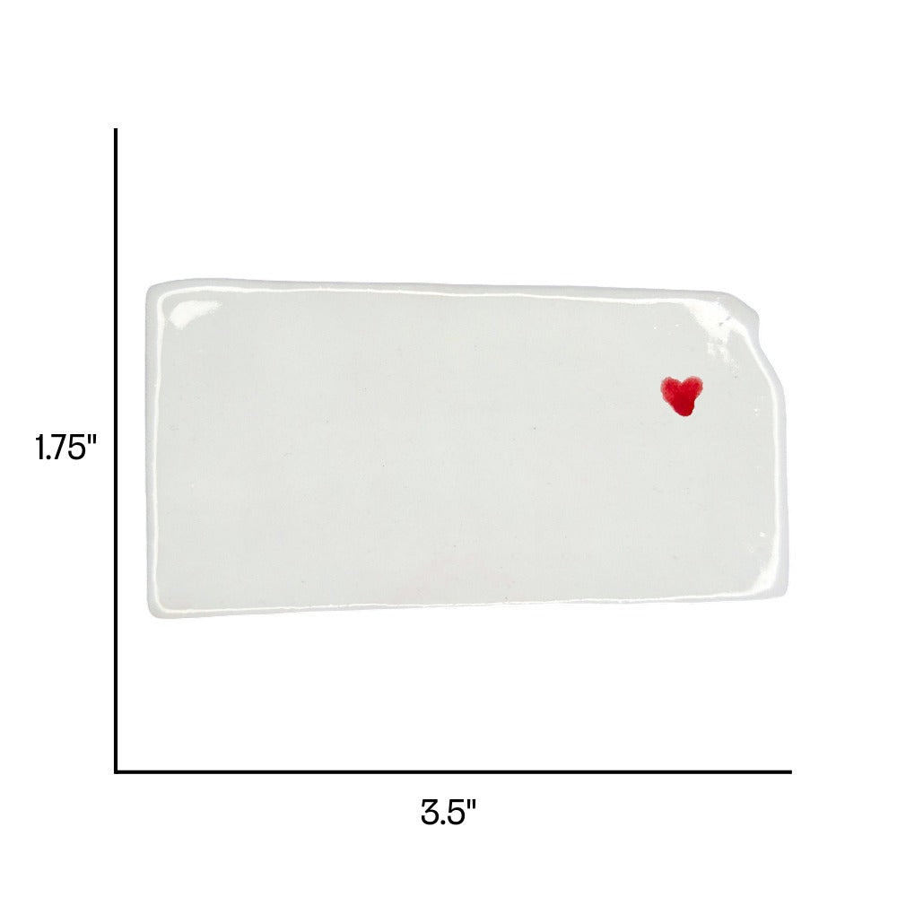 Topeka Ceramic Magnet - Handmade Kansas Souvenir with Heart Design