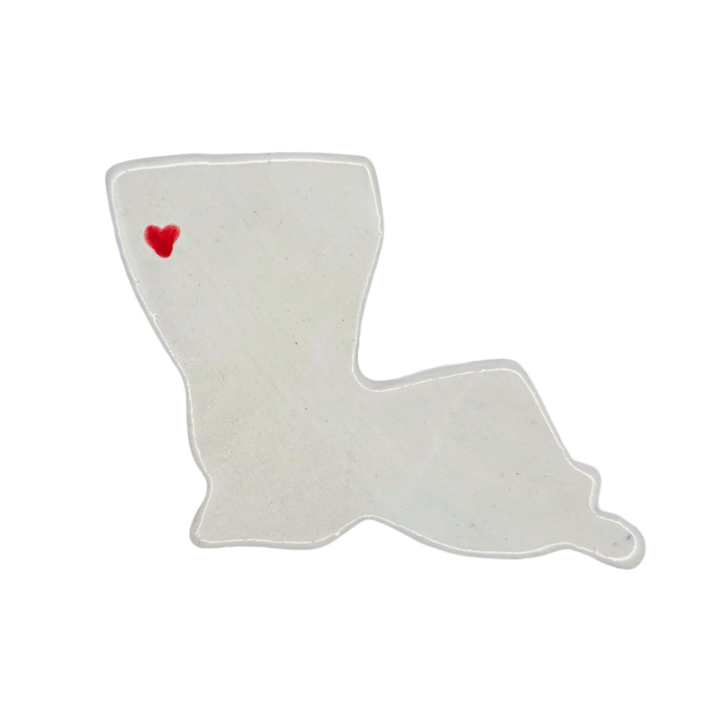 Shreveport Ceramic Magnet - Handmade Louisiana Souvenir with Red Heart Design