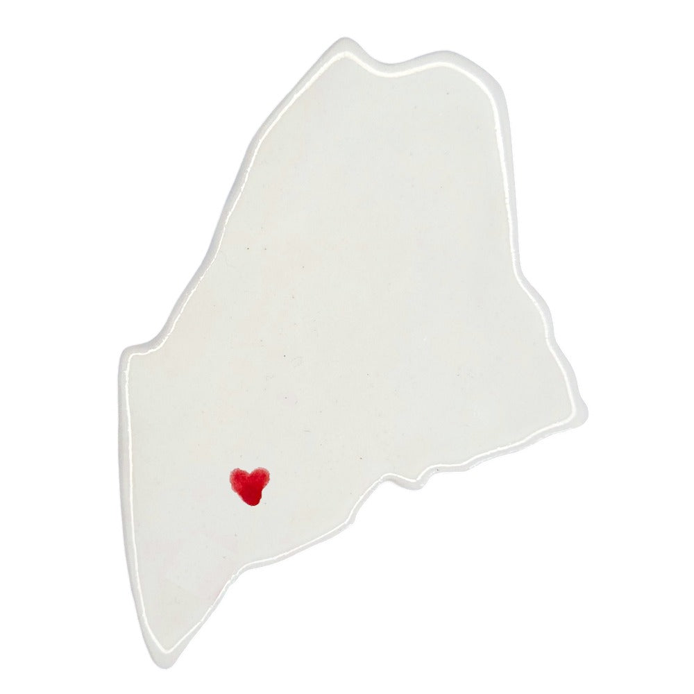 Augusta Ceramic Fridge Magnet - Handmade Maine Souvenir with Heart Design