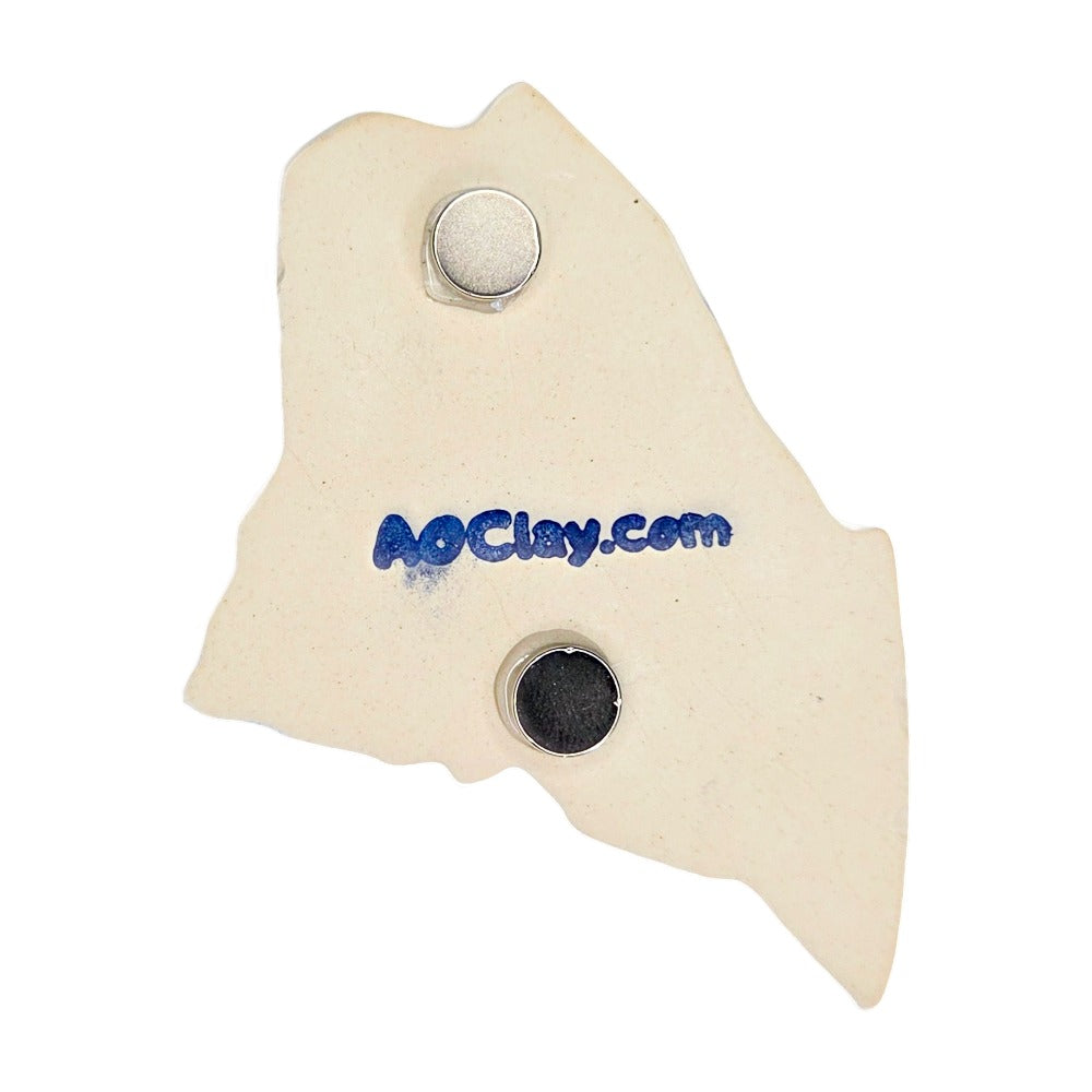 Brunswick Ceramic Fridge Magnet - Handmade Maine Souvenir with Heart Design