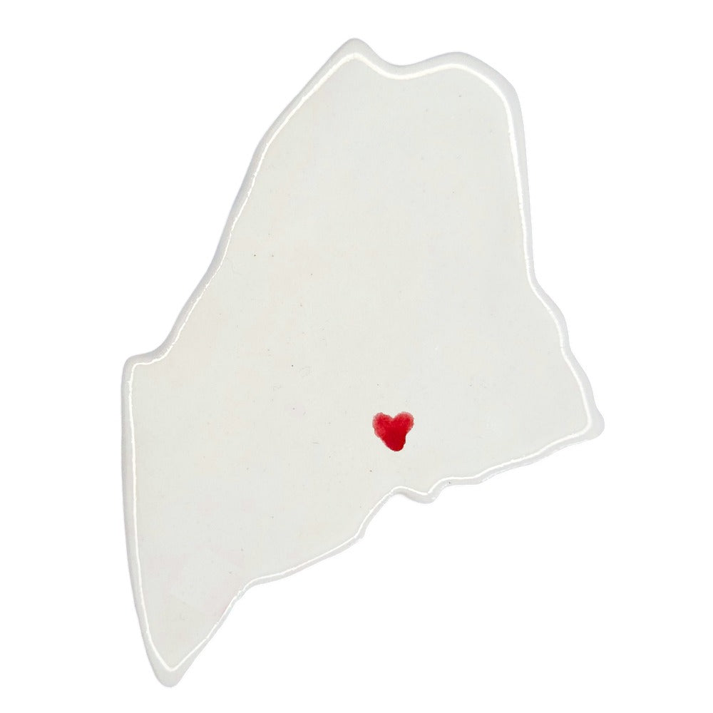 Bangor Ceramic Fridge Magnet - Handmade Maine Souvenir with Heart Design