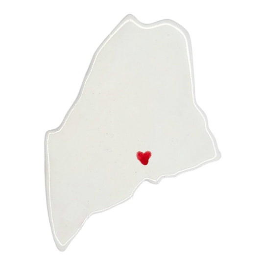 Bangor Ceramic Fridge Magnet - Handmade Maine Souvenir with Heart Design