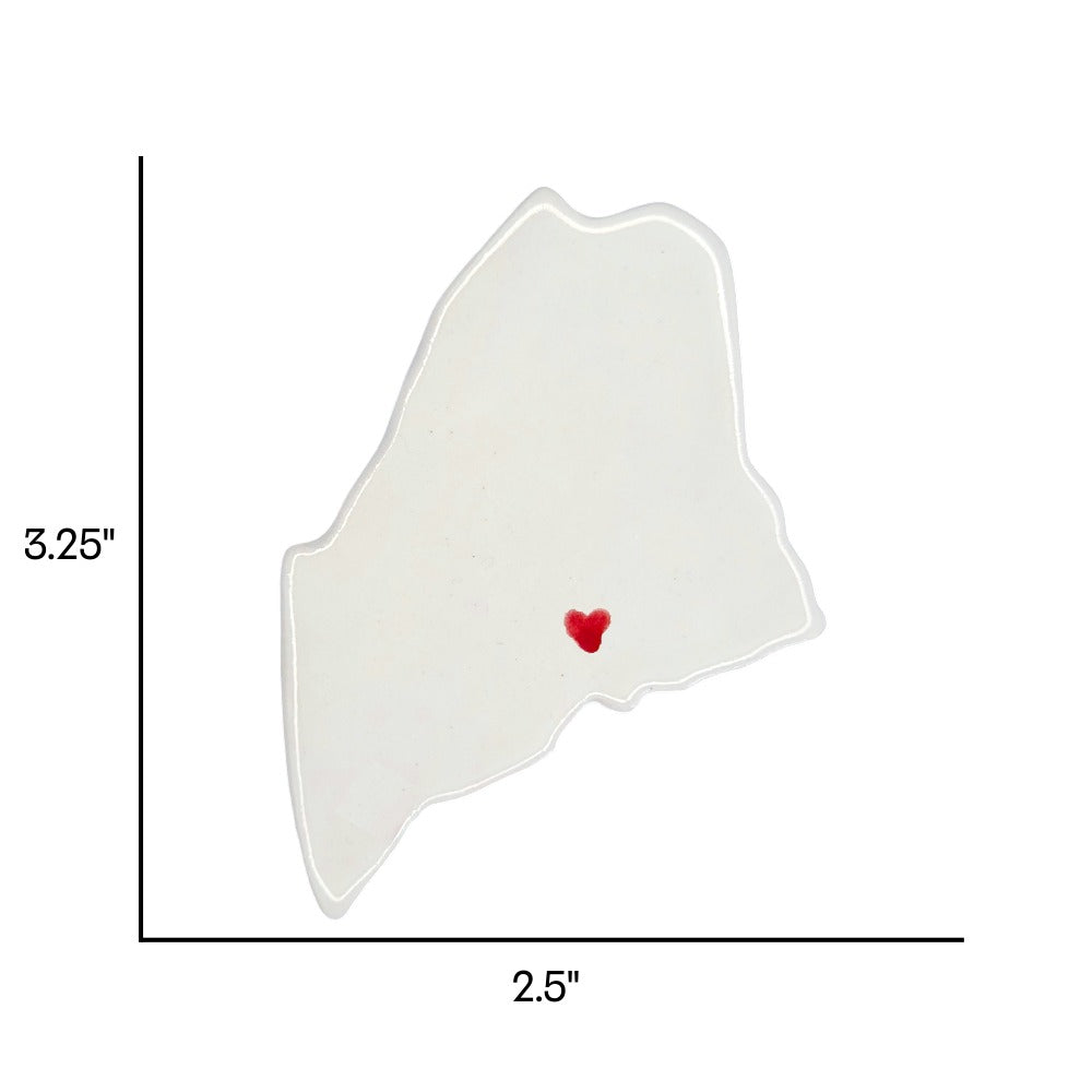 Bangor Ceramic Fridge Magnet - Handmade Maine Souvenir with Heart Design