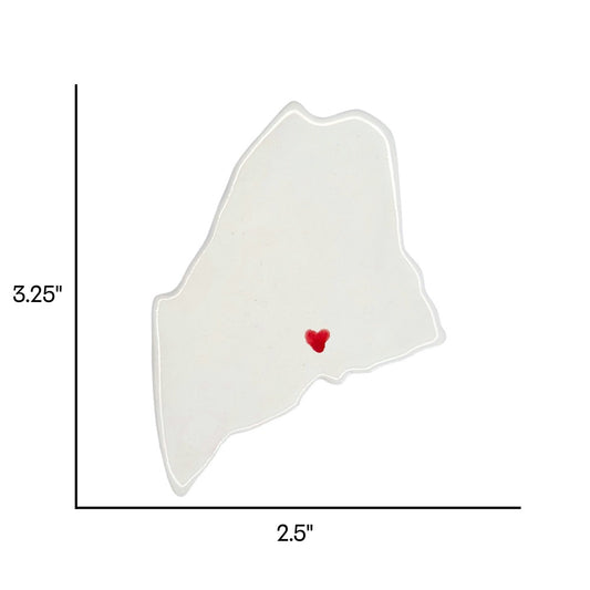 Bangor Ceramic Fridge Magnet - Handmade Maine Souvenir with Heart Design