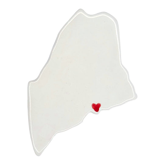 Bar Harbor Ceramic Fridge Magnet - Handmade Maine Souvenir with Heart Design