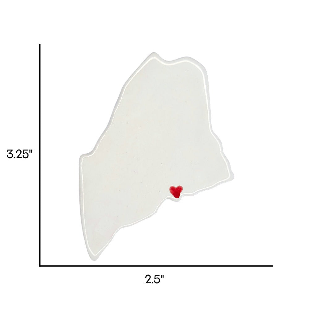 Bar Harbor Ceramic Fridge Magnet - Handmade Maine Souvenir with Heart Design