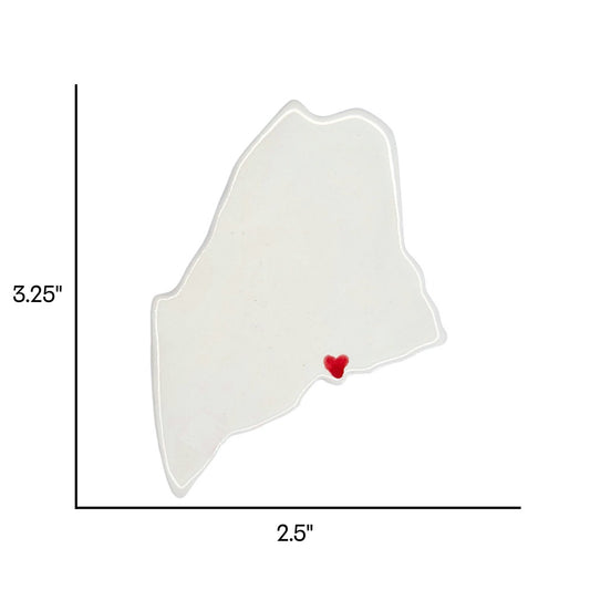 Bar Harbor Ceramic Fridge Magnet - Handmade Maine Souvenir with Heart Design