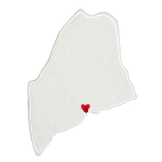 Belfast Ceramic Fridge Magnet - Handmade Maine Souvenir with Heart Design