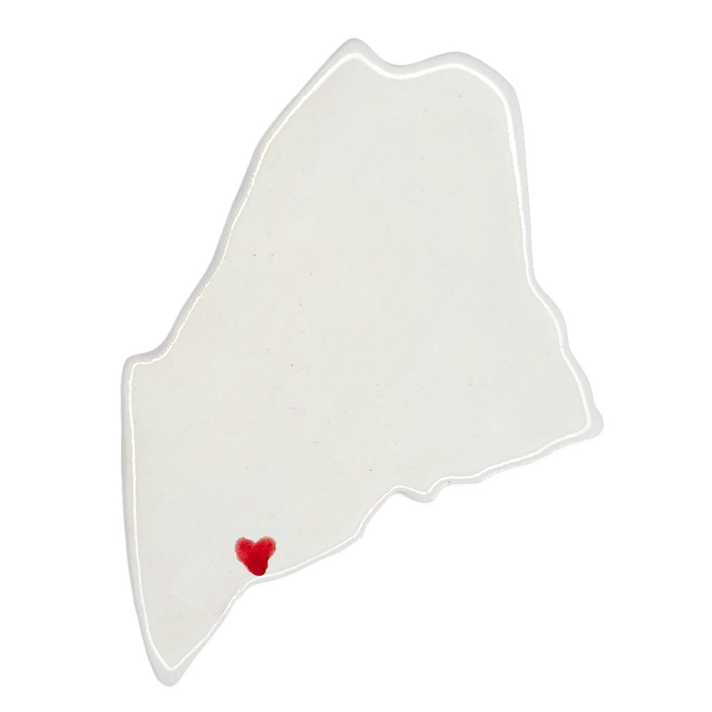 Brunswick Ceramic Fridge Magnet - Handmade Maine Souvenir with Heart Design