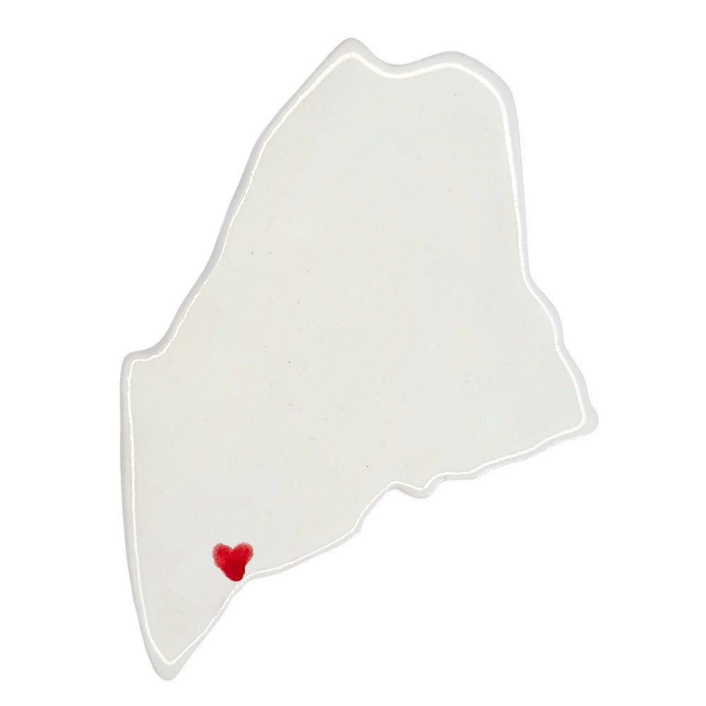 Freeport Ceramic Fridge Magnet - Handmade Maine Souvenir with Heart Design