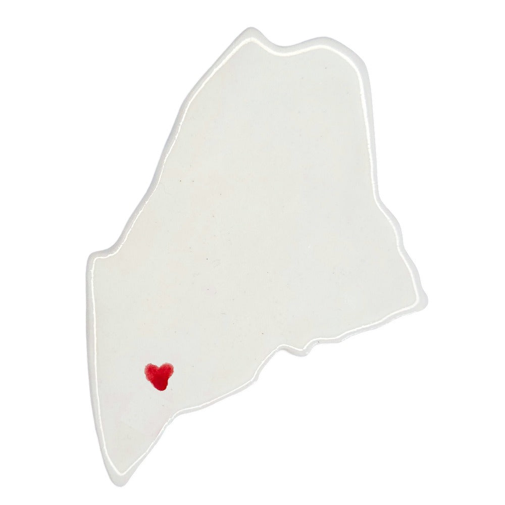 Lewiston Ceramic Fridge Magnet - Handmade Maine Souvenir with Heart Design