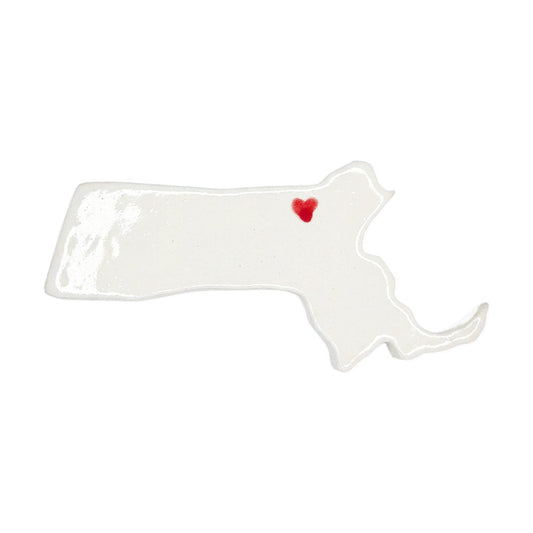 Lowell Ceramic Magnet for Fridge - Handcrafted Massachusetts State Decor Gift