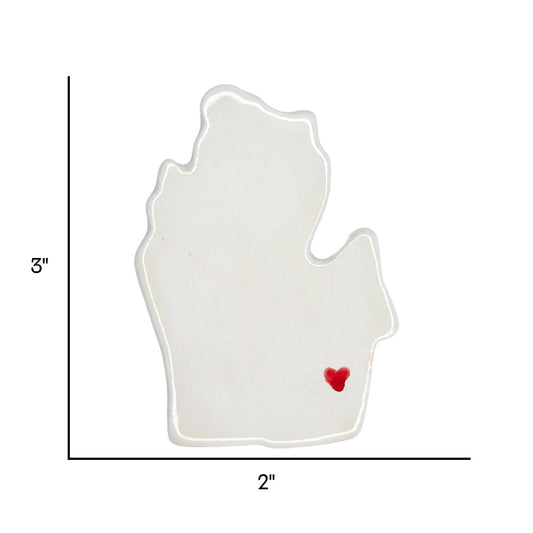 Ann Arbor Ceramic Fridge Magnet - Handmade Michigan Souvenir with Heart Design