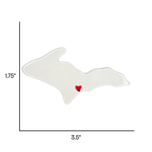 Escanaba Ceramic Fridge Magnet - Handmade Michigan Souvenir with Heart Design