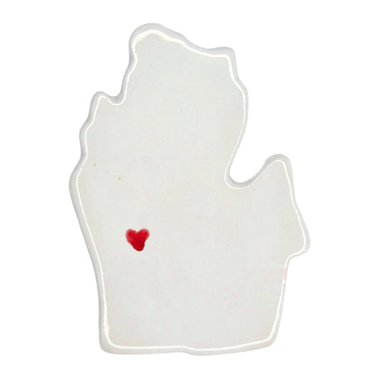 Grand Rapids Ceramic Fridge Magnet - Handmade Michigan Souvenir with Heart Design