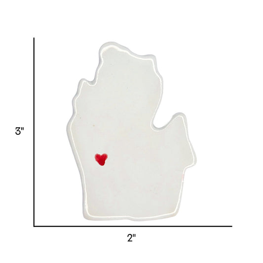 Grand Rapids Ceramic Fridge Magnet - Handmade Michigan Souvenir with Heart Design
