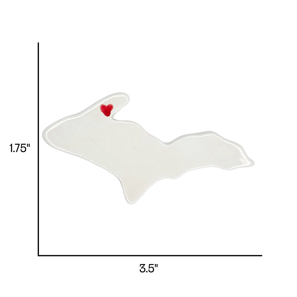 Houghton Ceramic Fridge Magnet - Handmade Michigan Souvenir with Heart Design