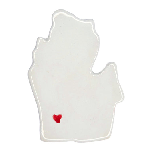 Kalamazoo Ceramic Fridge Magnet - Handmade Michigan Souvenir with Heart Design