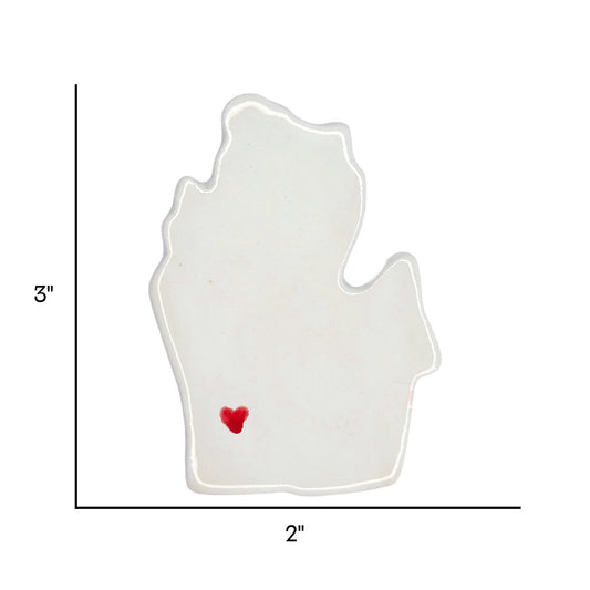 Kalamazoo Ceramic Fridge Magnet - Handmade Michigan Souvenir with Heart Design