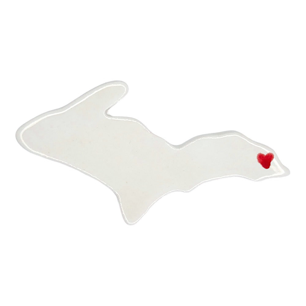 Sault Ste Marie Ceramic Fridge Magnet - Handmade Michigan Souvenir with Heart Design