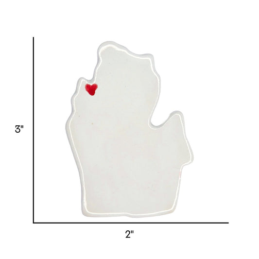 Traverse City Ceramic Fridge Magnet - Handmade Michigan Souvenir with Heart Design