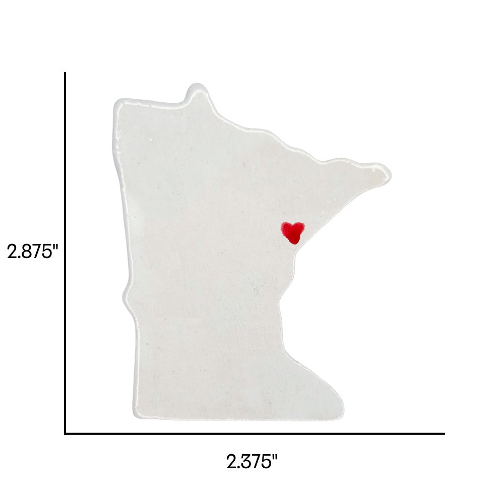Duluth Ceramic Magnet - Handmade Minnesota Souvenir with Red Heart Design
