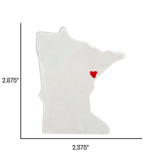Duluth Ceramic Magnet - Handmade Minnesota Souvenir with Red Heart Design