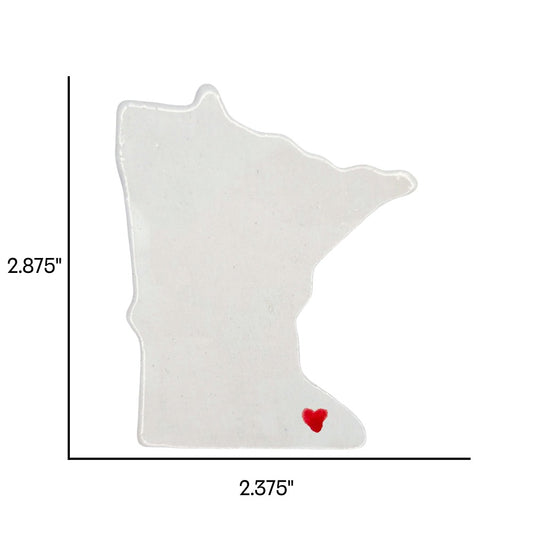 Rochester Ceramic Magnet - Handmade Minnesota Souvenir with Red Heart Design